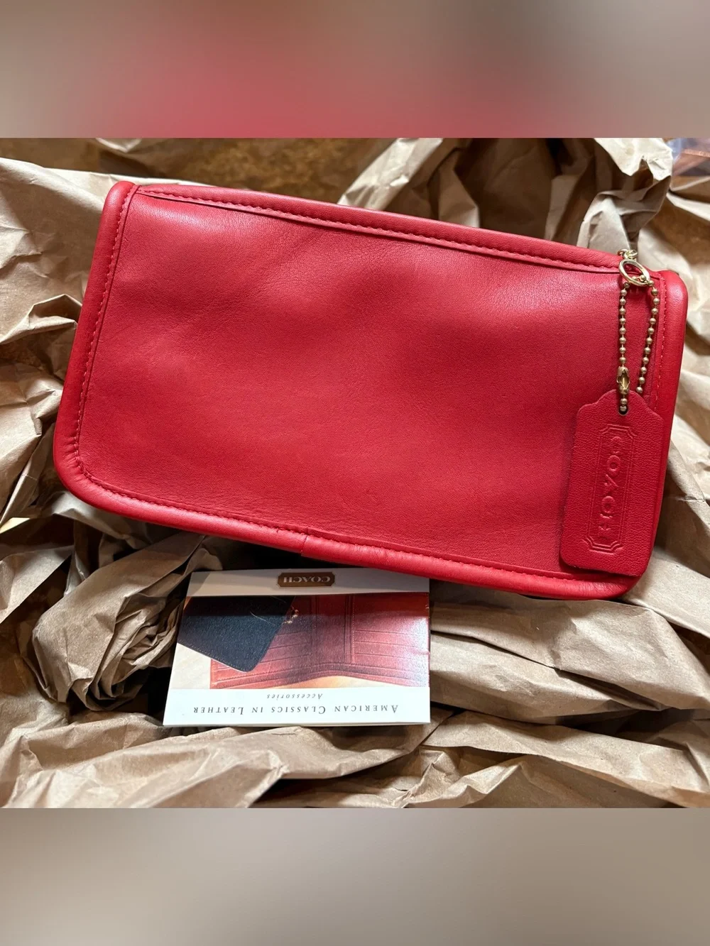RARE New Tomato Cherry Red Vintage COACH Chunky Case Multipurpose Pouch 7165